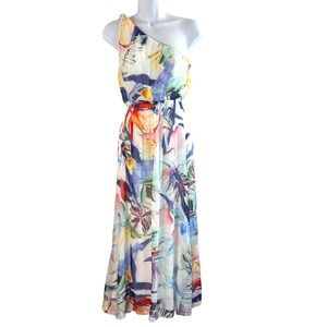 lara g silk blend dress Lara G. | Dresses | Lara G Womens Floral Silk Blend Blouson Maxi Dress Size  L Blue Pink Lightweight
